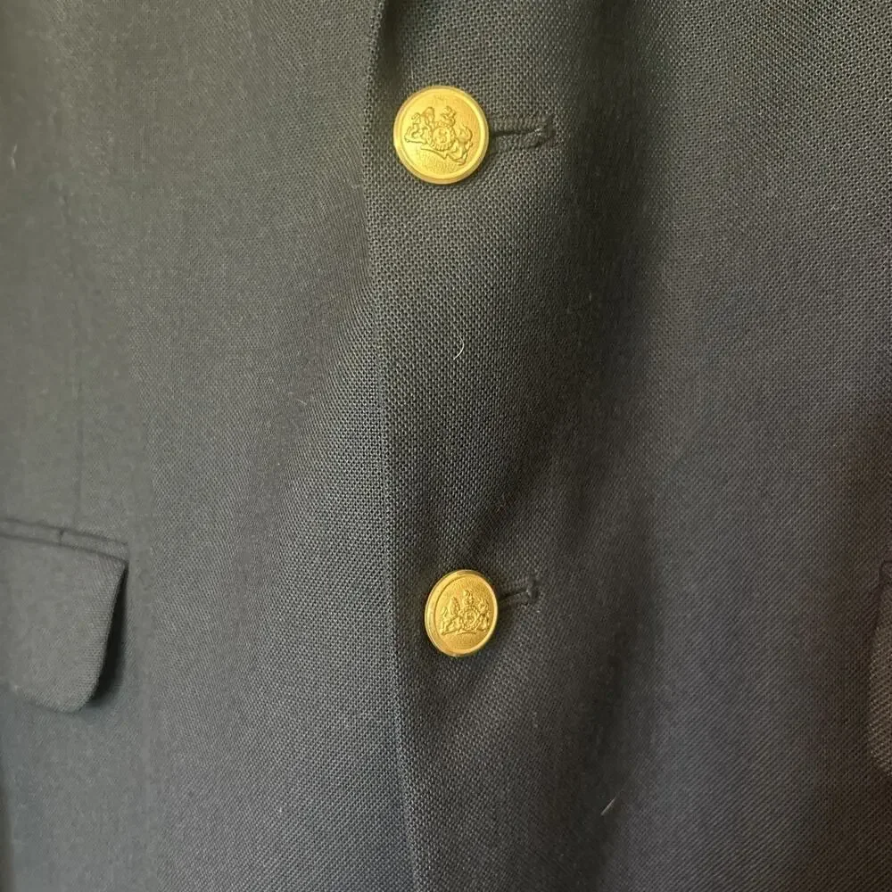 Stafford Men’s Blazer 50R Navy Wool blend Gold‎ Buttons Sports Coat Suit Jacket